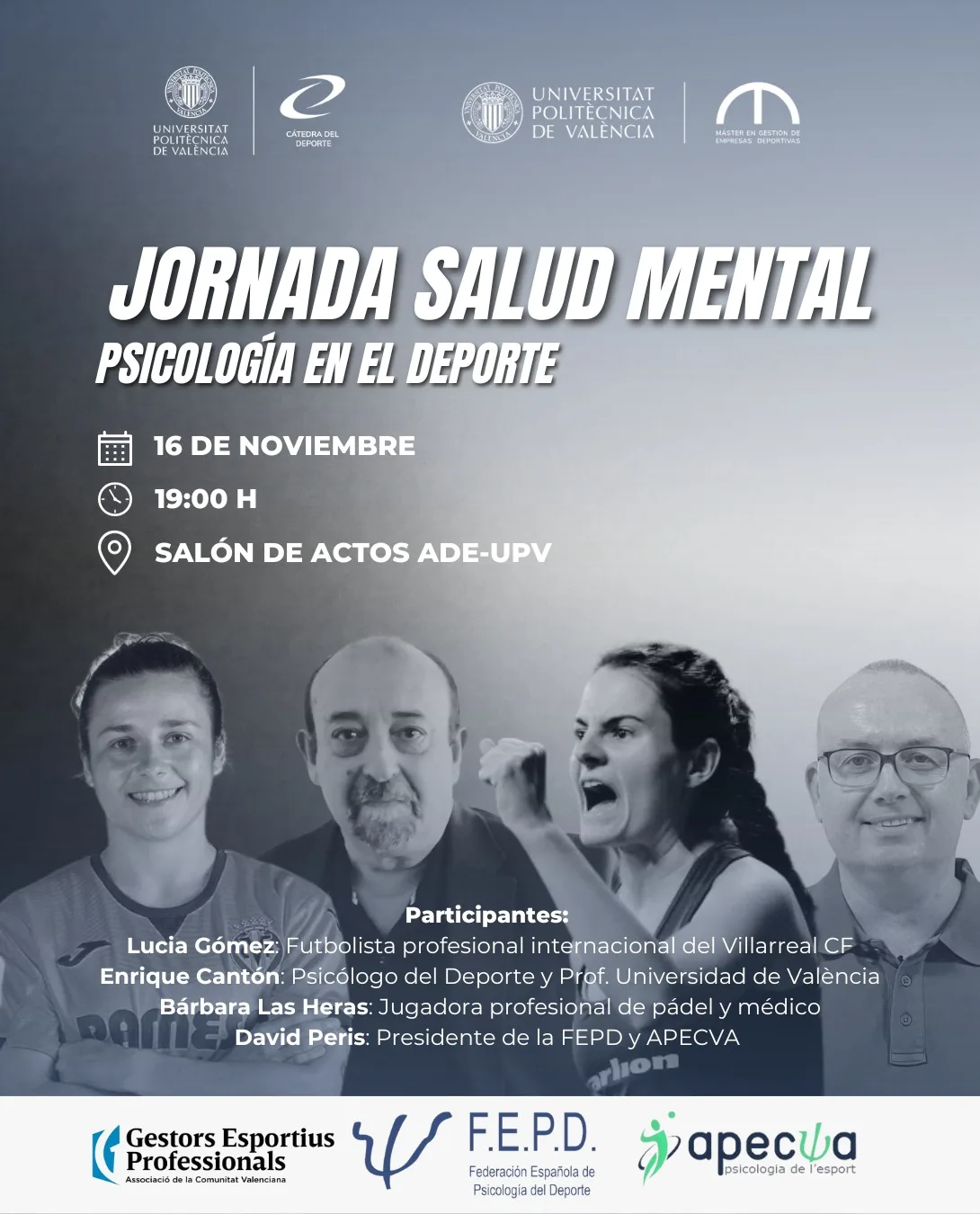 Cartel Salud Mental Upv 16 Nov 2023 | ASOC DE PSICOLOGIA DE L ESPORT DE LA COMUNIDAD VALENCIANA